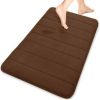 AQwzh Memory Foam Soft and Comfortable/Super Water Absorption/Non-Slip/Thick/Machine Wash/Easier to DryBath Rug, Brown, 31.5" x 19.8"