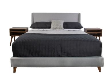 King Upholstered Bed With 2 Nightstands