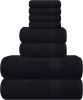 Soft 8-Piece Towel Set - 100% Pure Ringspun Cotton, Contains 2 Oversized Bath Towels 27x54, 2 Hand Towels 16x28