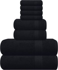 Soft 8-Piece Towel Set - 100% Pure Ringspun Cotton, Contains 2 Oversized Bath Towels 27x54, 2 Hand Towels 16x28