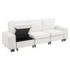 VEVOR 100-Inch Modular 3-Seater Sofa – Comfy Couch with Deep Seats & Hidden Storage, Modern Design for Living Room, Apartment, or Office, White