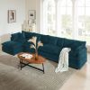 Modular Sectional Sofa for Living Room,U Shaped Couch 5 Seater Convertible Sectional Couch with 1 Ottoman ,Blue Chenille