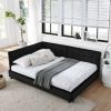 Full Size Upholstered Tufted Bed Frame, Sofa Bed Frame with Comfortable Backrest and Armrests, Full Size Bed for Bedroom, Living Room,Velvet