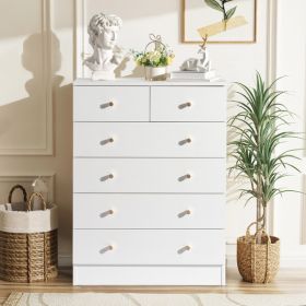 Modern Simple 6-Drawer Dresser White