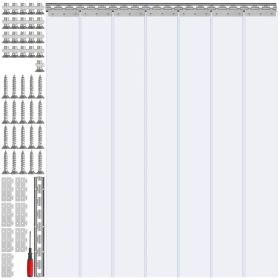 Clear PVC Strip Curtain, 84 in Height x 42 in Width x 0.08 in Thickness, 7 PCS Walk in Freezer Cooler Curtain Strips