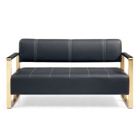 57.9" Width Modern Upholstery Faux Bonded Leather Loveseat Sofa for Living Room Accent Love Seats for Small Spaces 2 Seater Couch Sofa Office Apa