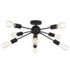 Modern 8 Light Sputnik Chandelier Light Fixtures Black Semi Flush Mount Ceiling Lighting Industrial Vintage Mid-Century Starburst Style Ceiling Lamp f