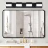 4-Light Acrylic Matte Black Bathroom Vanity Mirror Light for Mirror, Shower, and Bathroom Decor