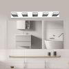 32" Modern Chrome 5-Light LED Vanity Light, Square Acrylic Lampshades Wall Mount Fixture for Bathroom, Mirror Lighting