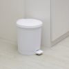 1.5 Gallon Round White Plastic Indoor Step Trash Can for Bathroom