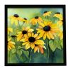 Maryland Black-Eyed Susans in Watercolor Framed Metal Print Bathroom, Kitchen, Office, Home Decor Wall Art Ready to Hang, Square, 8X8