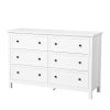 6 Drawer Dresser, Wooden Chest of Drawers with Sliding and Anti-tip Device, Retro Minimalist Dresser Chest