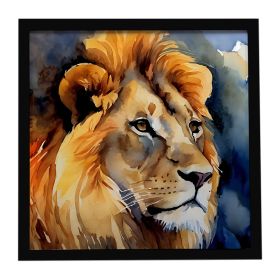 Lion Framed Metal Print Bathroom, Kitchen, Office, Home Decor Wall Art Ready to Hang, Square, 8X8