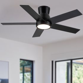 52 in. Black Lowe Profile Ceiling Fan with Light