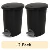 (2 pack) 2.6 Gallon Ultra™ StepOn Wastebasket, Small Plastic Trash Can, Step On to Open, Black