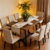 4 Person Rectangular Dining Table Small Kitchen Dining Room Table with Metal Foot in Industrial Style (table only)