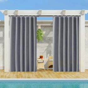 Gray Smooth 50 In. W X 108 In. L Other Blackout Outdoor Light Filtering Curtain (Single Panel), Silencer Clip