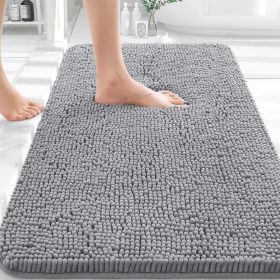 Bathroom Rugs  Extra Soft Absorbent Chenille Bath Rugs  Rubber Backing Quick Dry  Machine Washable Bath Mats For Bathroom Floor Tub And Shower Home De