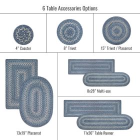 10x15 Denim TbMt Oval Set of 4