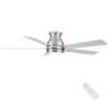 52 in. Integrated LED Farmhouse Indoor/Outdoor Nickel Smart Ceiling Fan with Remote Control