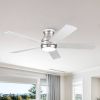 52 in. Integrated LED Farmhouse Indoor/Outdoor Nickel Smart Ceiling Fan with Remote Control