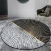 4' x 4' Modern Abstract Gray & Gold Mix Colours Round Area Rug Decorative Carpet