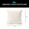 HGTV Curlicue Faux Fur Pillow Snowbound 22 x 22 inches