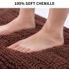 Chenille Bathroom Rug Mat; Extra Soft Thick Absorbent Shaggy Bath Rugs; Non-Slip Machine Wash Dry Plush Bath Mats for Bathroom; Shower; and Tub (50``x