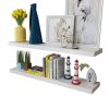 Wall Shelf Set of 2 White MDF