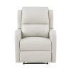 Taupe Reclining Chair 1pc Comfort Seating Faux Leather Upholstery Living Room Furniture Solid Wood