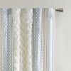 Cotton Printed Curtain Panel with Chenille Stripe and Lining 50x108"