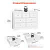 7 Drawer Dresser, Wooden Chest of Drawers with Sliding with Anti-tip Device, Modern Minimalist Dresser Chest, Closet Storage Organizer for Living Room