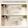 HOMCOM Corner Sofa with Reversible Chaise Lounge, Corduroy L-Shaped Sectional Sofa with Pocket Spring, Cream White