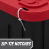 Large Storage Bin, 27 Gallon Plastic Storage Container with Snap-On Lid, Black and Red 4Pack