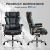 Big and Tall Office Chair 500lbs with Adjustable Lumbar Support, Executive Office Chair with Flip-up Armrest and Wider Seat