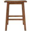 Farmhouse Rustic 2-piece Counter Height Wood Kitchen Dining Stools for Small Places, Walnut