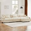 Super Comfort Oversized Modular Velvet Sectional Sofa Couch with Movable Ottoman,Corner Sectional with Bolstered Armrests, Deep Seat Cloud Couch