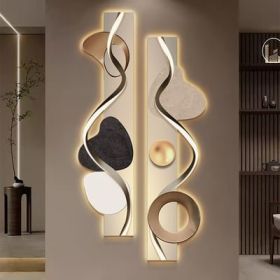 39.4" Modern Abstract Geometric Multi-color Acrylic Wall Art with LED Backlighting