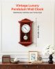 VEVOR Grandfather Clock, 18 in Classic Vintage Pendulum Clock, Pine Wood & MDF Wall Clocks with Quartz Movement and Quiet Design, for Living Room