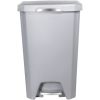 12.1 Gallon Trash Can, Plastic Soft Close Step On Kitchen Trash Can, Gray