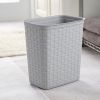 (2 pack) 3.4 Gallon Weave Wastebasket, DÃ©cor Trash Can and Space Efficient Shape, Light Gray