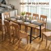 HOMCOM Industrial Kitchen Table for 8 People, 70.9" Long Dining Table with Large Tabletop and Steel Legs for Dining Room, Brown