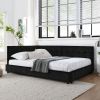 Full Size Upholstered Tufted Bed Frame, Sofa Bed Frame with Comfortable Backrest and Armrests, Full Size Bed for Bedroom, Living Room,Velvet
