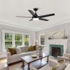 48 in. LED Indoor Matte Black Ceiling Fan with Integrated Light Kit and Remote Control