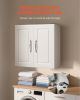 VEVOR Laundry Room Wall Cabinet, 2-Tier Wall Mounted Hanging Cabinet with Adjustable Shelf, Cupboard Storage with 2 Doors, for Kitchen, Bathroom