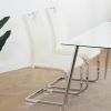 Modern Dining Chairs with Faux Leather Padded Seat Dining Living Room Chairs Upholstered Chair with Chrome Metal Legs Design for Kitchen, Living