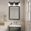 3-Lights Black Vanity Light Fixtures Over Mirror with Clear Glass Shade,Industrial Wall Mount Lamp Metal Bathroom Lighting