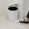 1.5 Gallon Round White Plastic Indoor Step Trash Can for Bathroom