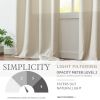 Heathered Beige Curtains for Living Room 84 inches Linen Textured Curtains Light Filtering Back Tab Curtains Casual Weave Back Tab Drapes 2 Panels