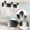 3-Lights Black Vanity Light Fixtures Over Mirror with Clear Glass Shade,Industrial Wall Mount Lamp Metal Bathroom Lighting